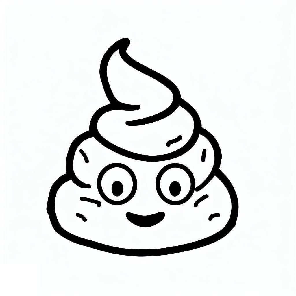 Coloriage Crotte (Caca Emoji) à imprimer sur ColoriageEnfant.Com