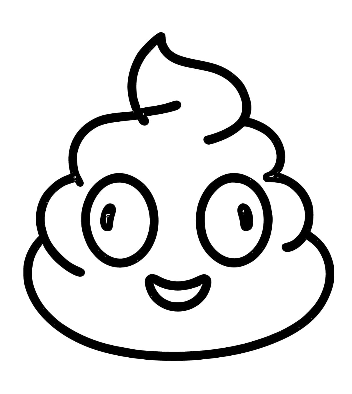 Caca Emoji Stupide coloring page