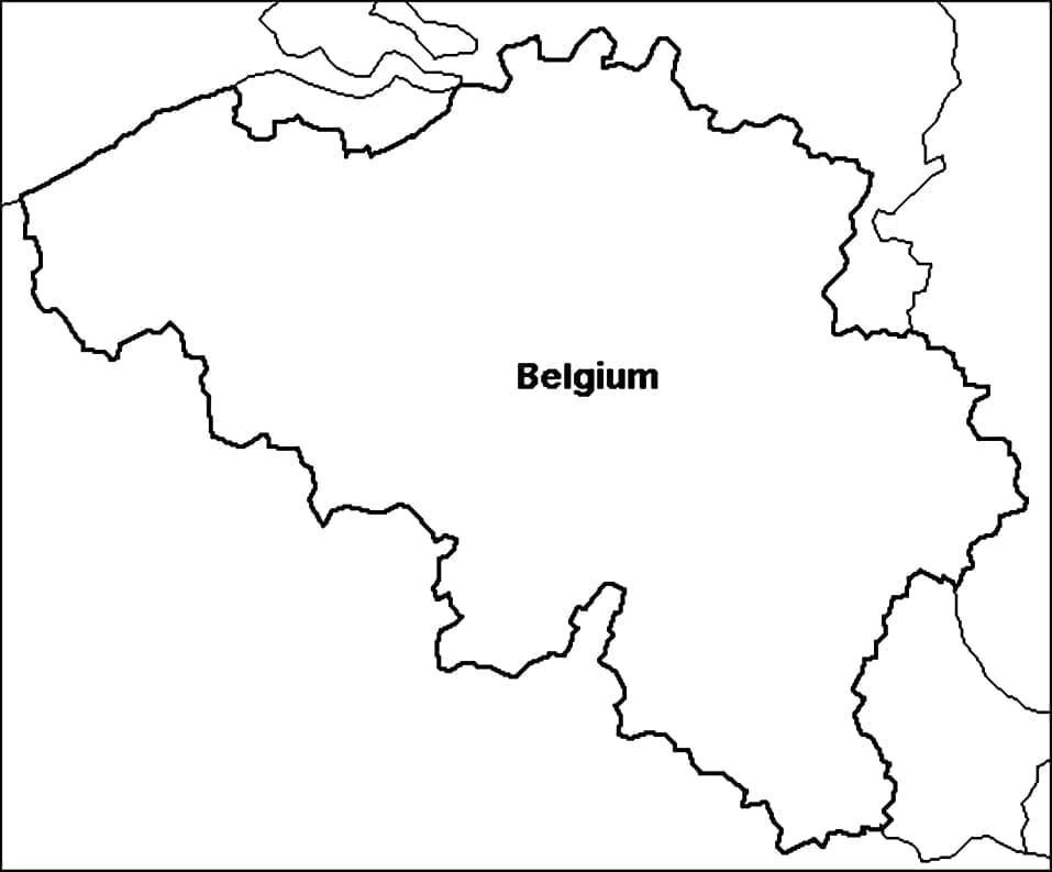 Carte de la Belgique coloring page