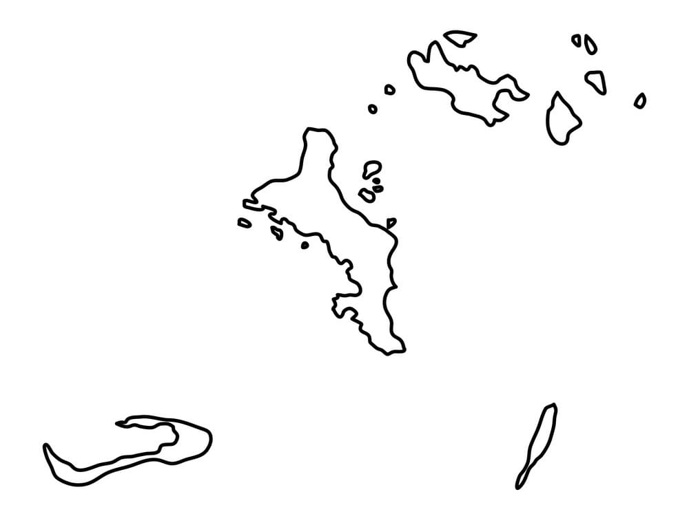 Carte des Seychelles coloring page