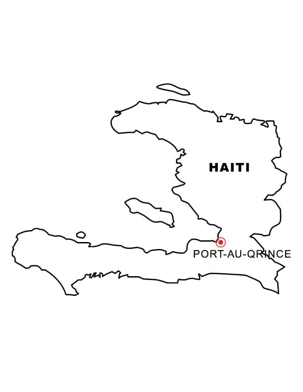 Coloriage Carte d'Haïti