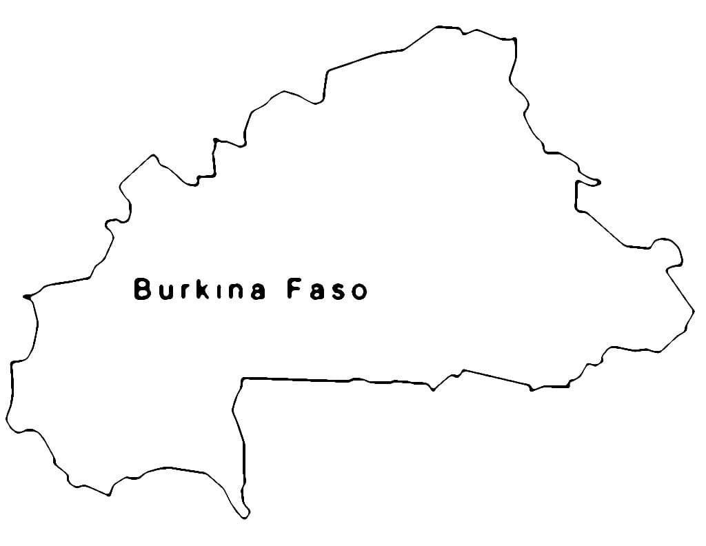 Coloriage Carte du Burkina Faso