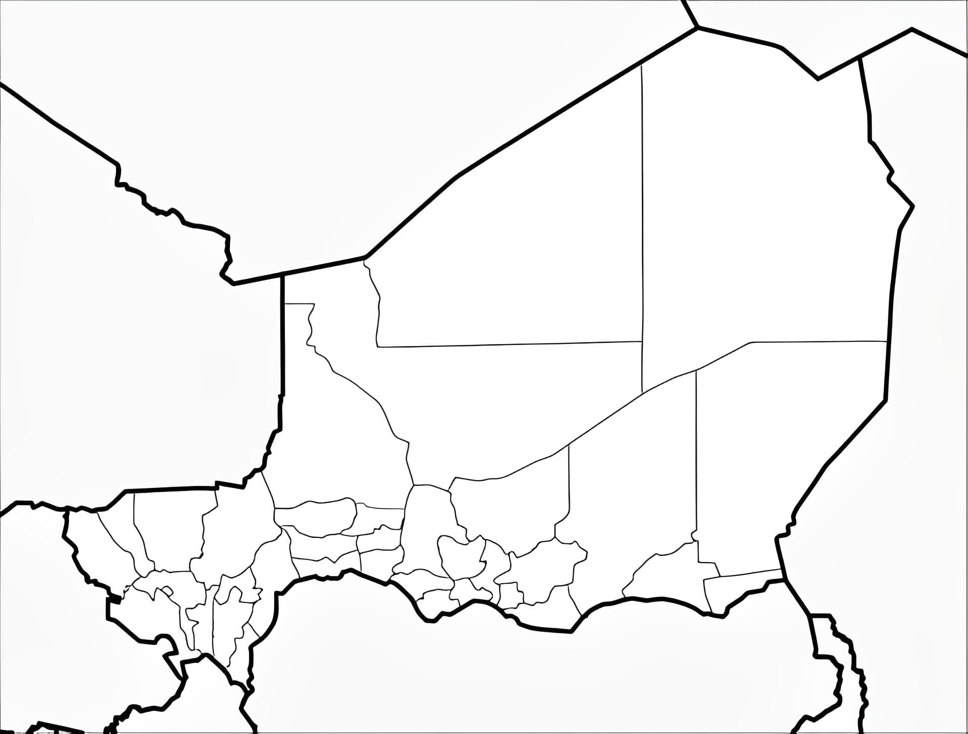 Coloriage Carte du Niger