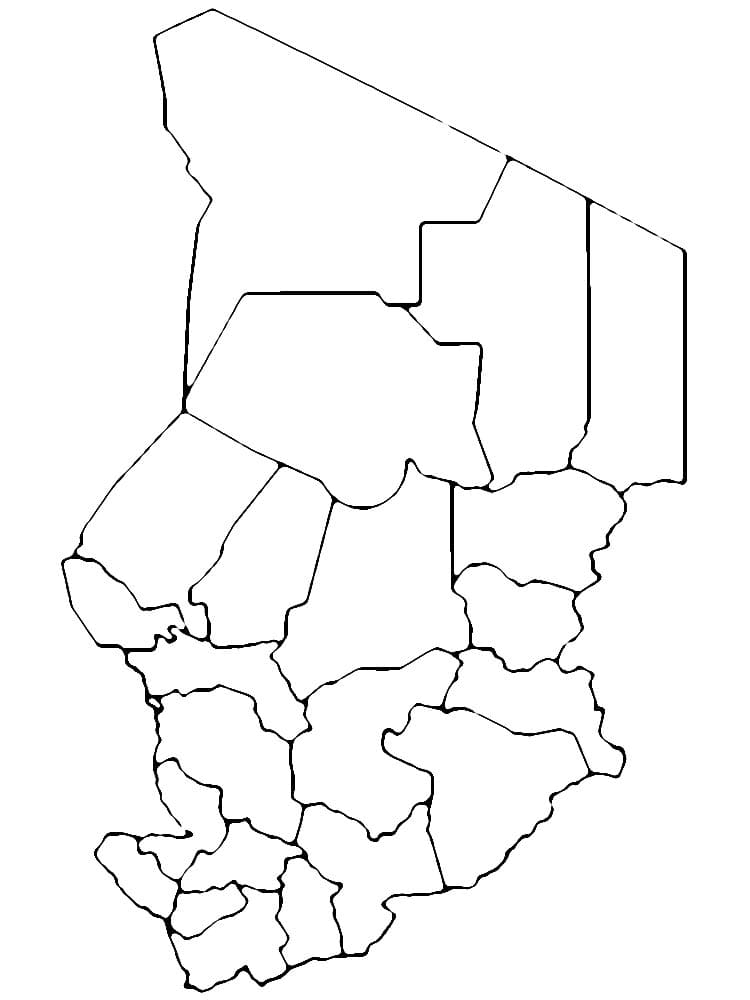 Carte du Tchad coloring page