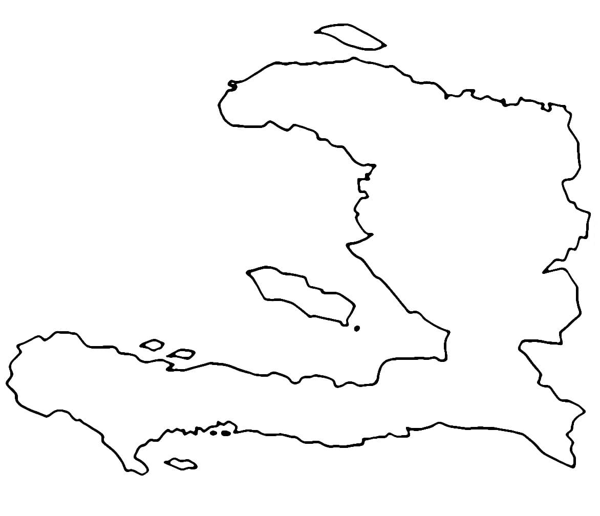 Carte Haïti coloring page