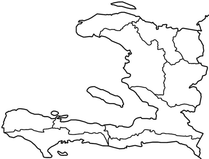 Coloriage Carte Topographique d'Haïti
