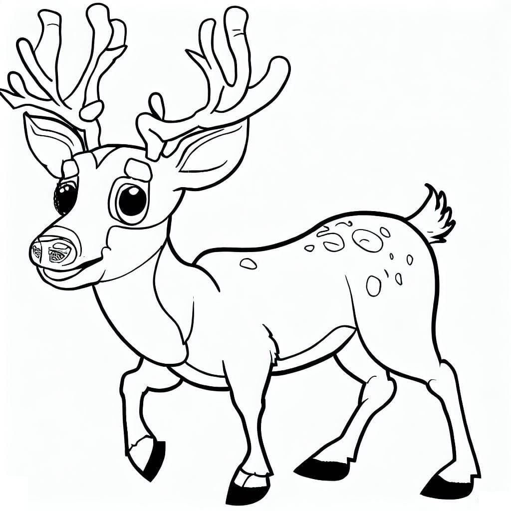 Cerf Drôle coloring page