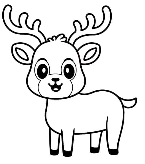 Cerf Heureux coloring page