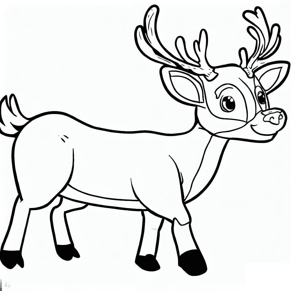 Coloriage Cerf Souriant