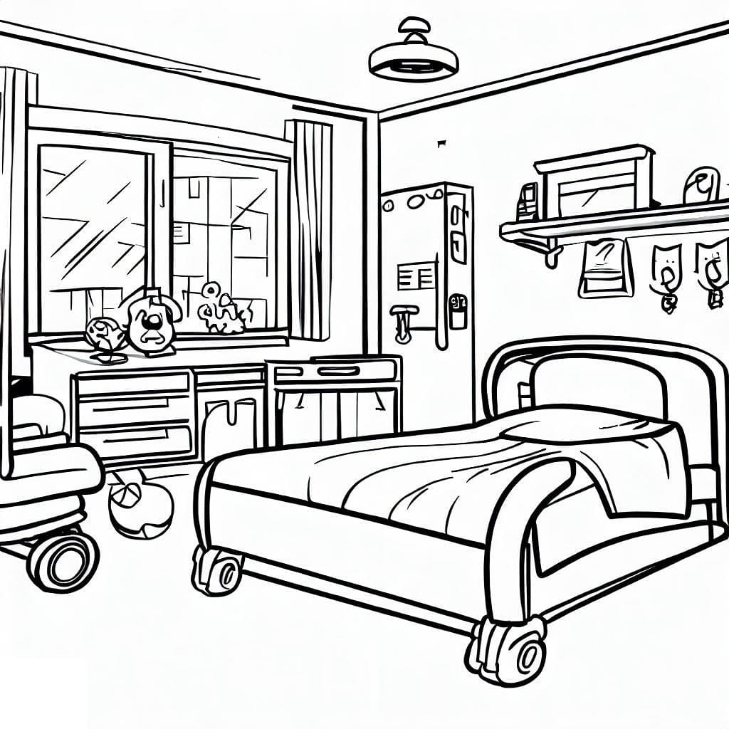 Chambre d’Hôpital coloring page