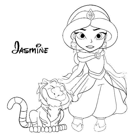Chibi Jasmine coloring page
