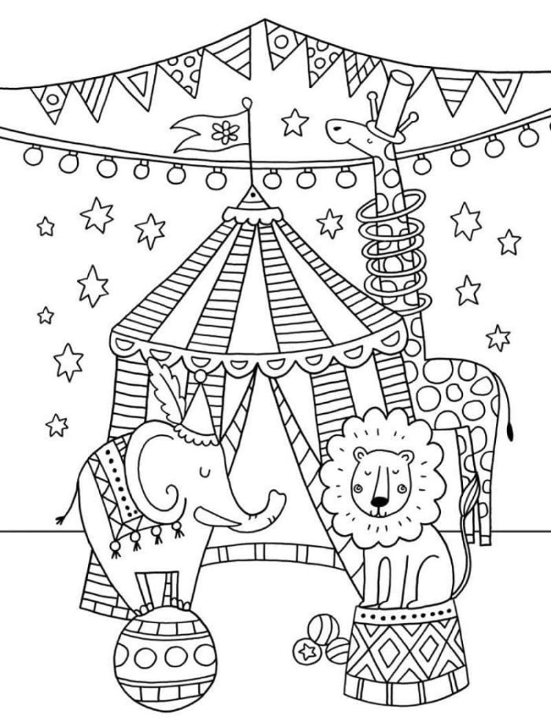 Cirque Pour Enfants coloring page