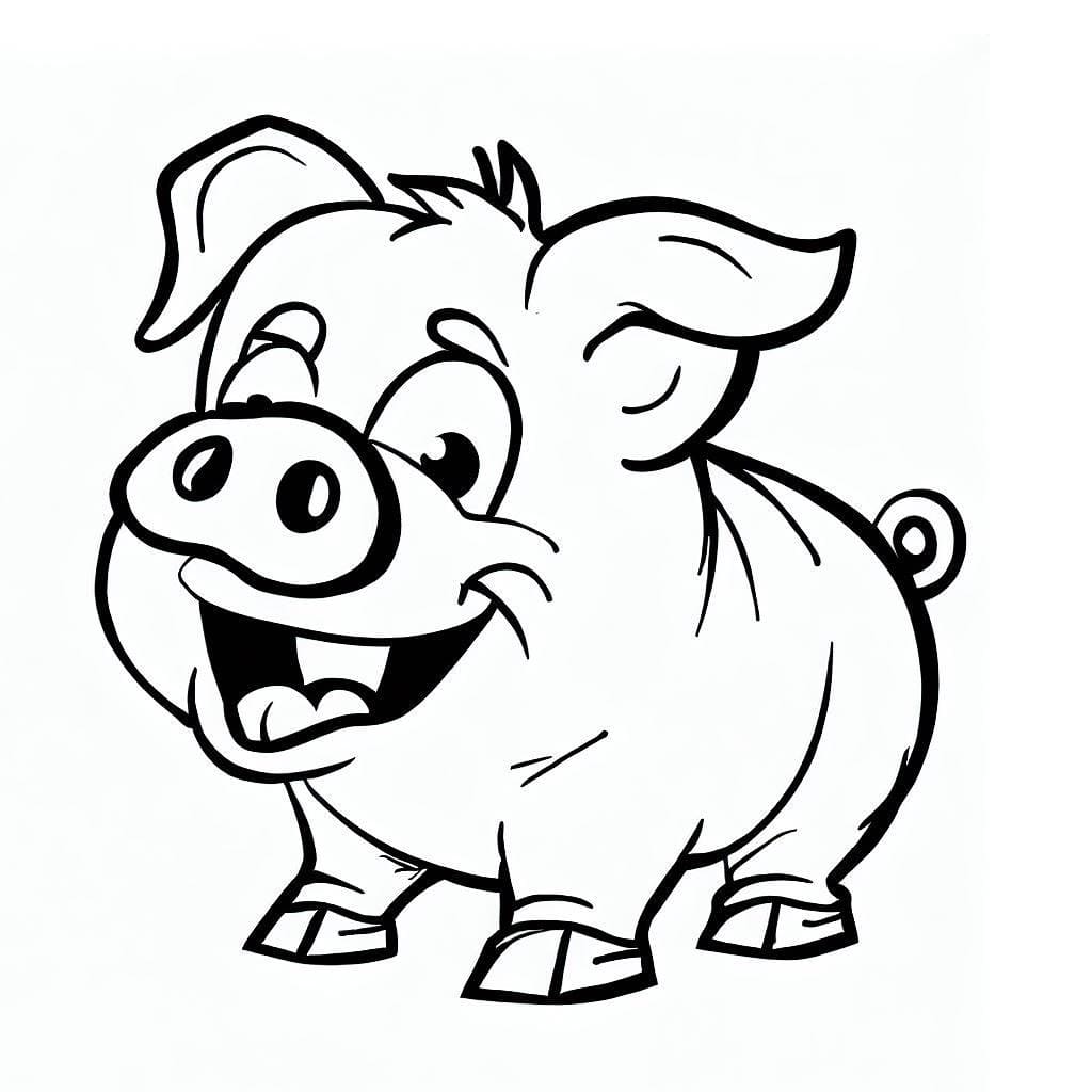 Cochon de Dessin Animé coloring page