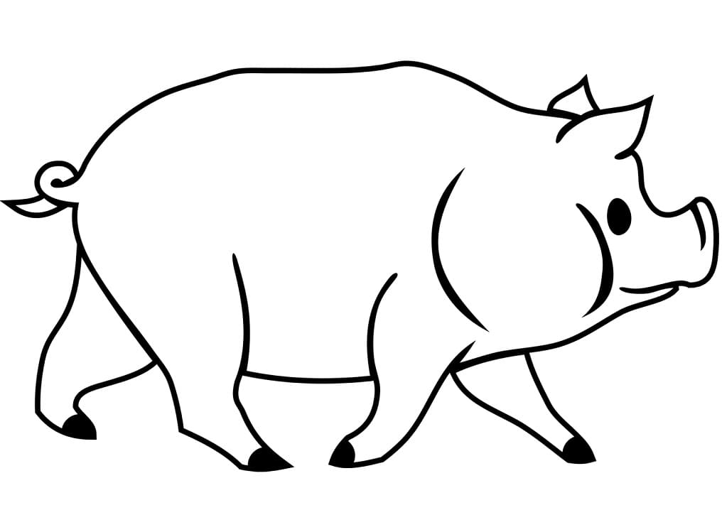 Cochon qui Marche coloring page