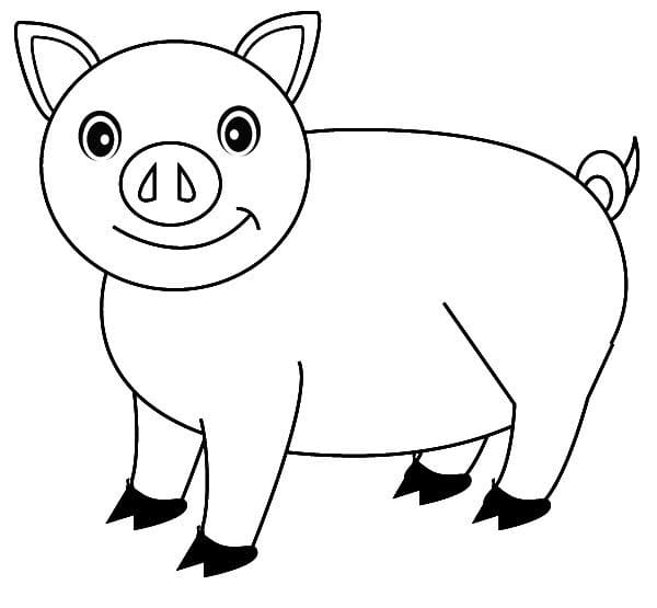 Cochon Souriant coloring page