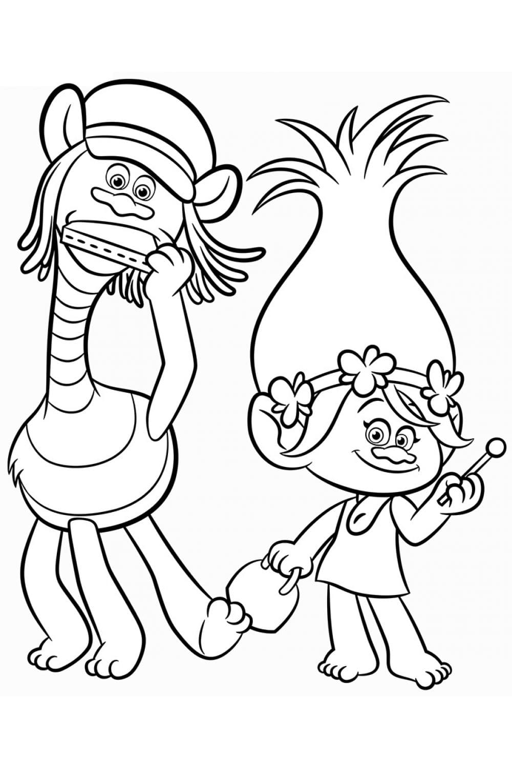 Cooper et Princesse Poppy coloring page