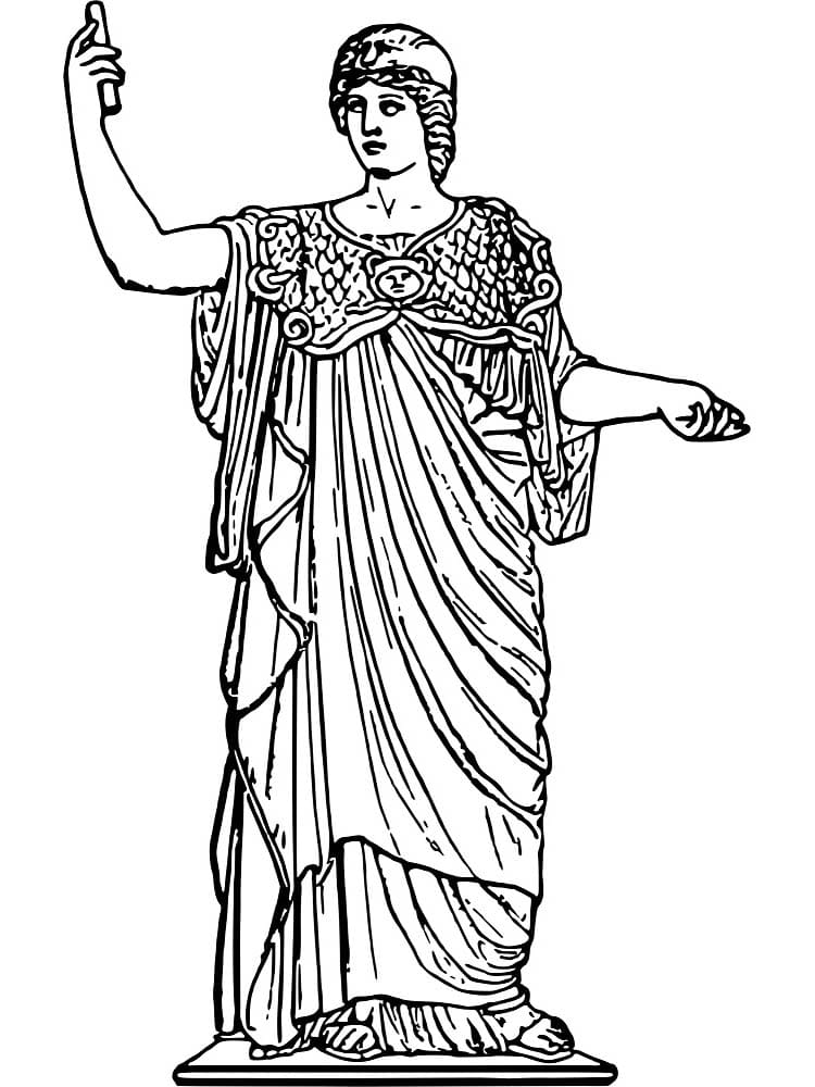 Déesse Mythique de la Sagesse Athéna coloring page