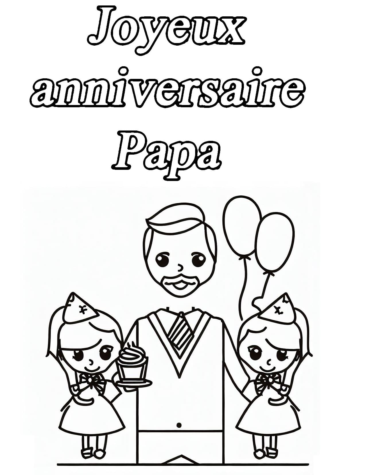 Dessin de Anniversaire Papa Gratuit coloring page