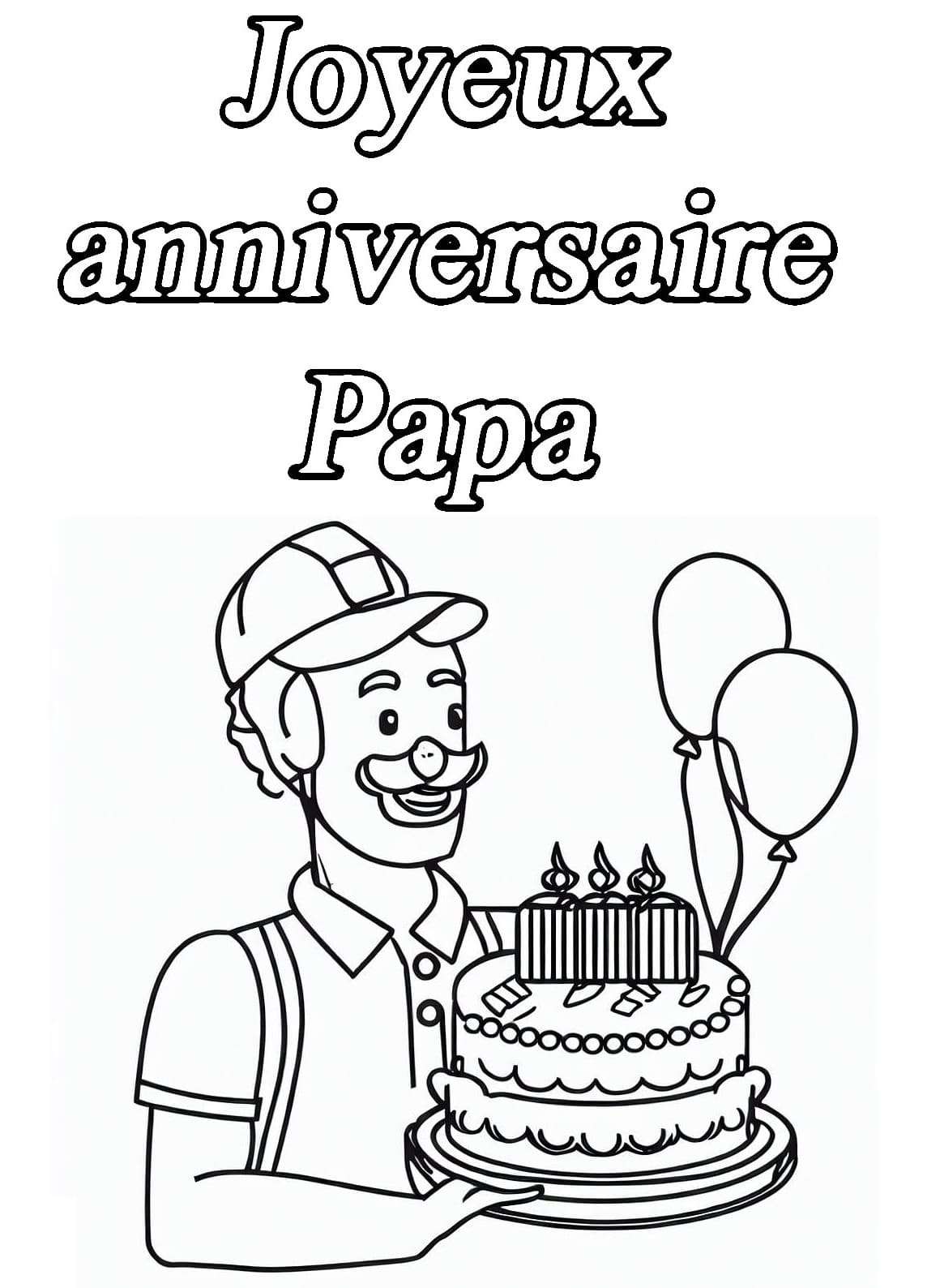 Dessin Gratuit de Joyeux Anniversaire Papa coloring page