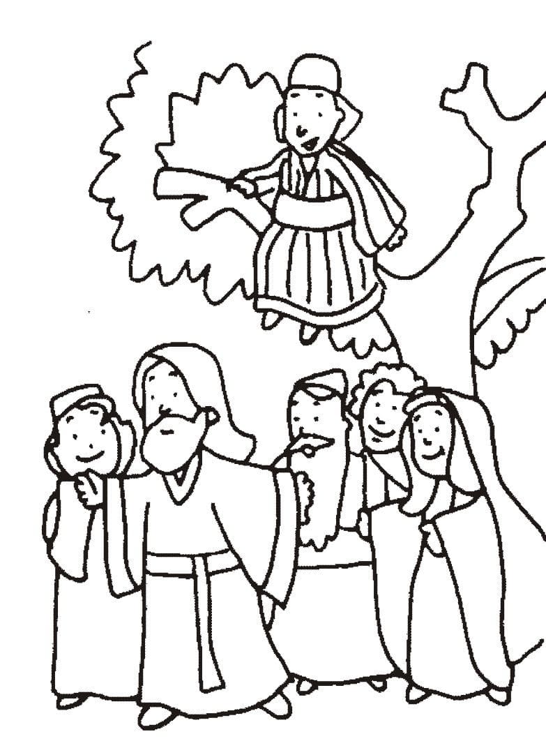 Dessin Gratuit de Zachée coloring page