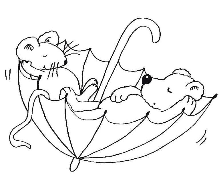 Deux Souris Endormies coloring page