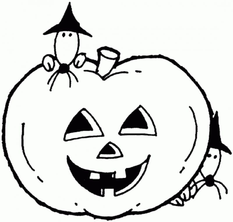 Deux Souris et Citrouille d’Halloween coloring page