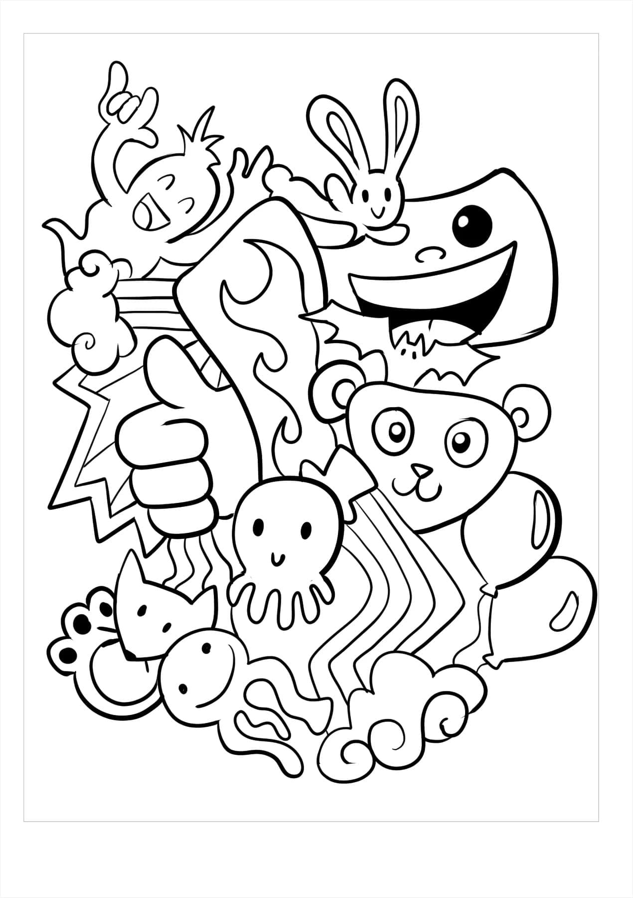 Doodle Art Créatures Mystérieuses coloring page