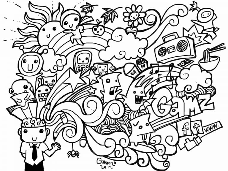 Coloriage Doodle Art Gratuit Pour les Adultes