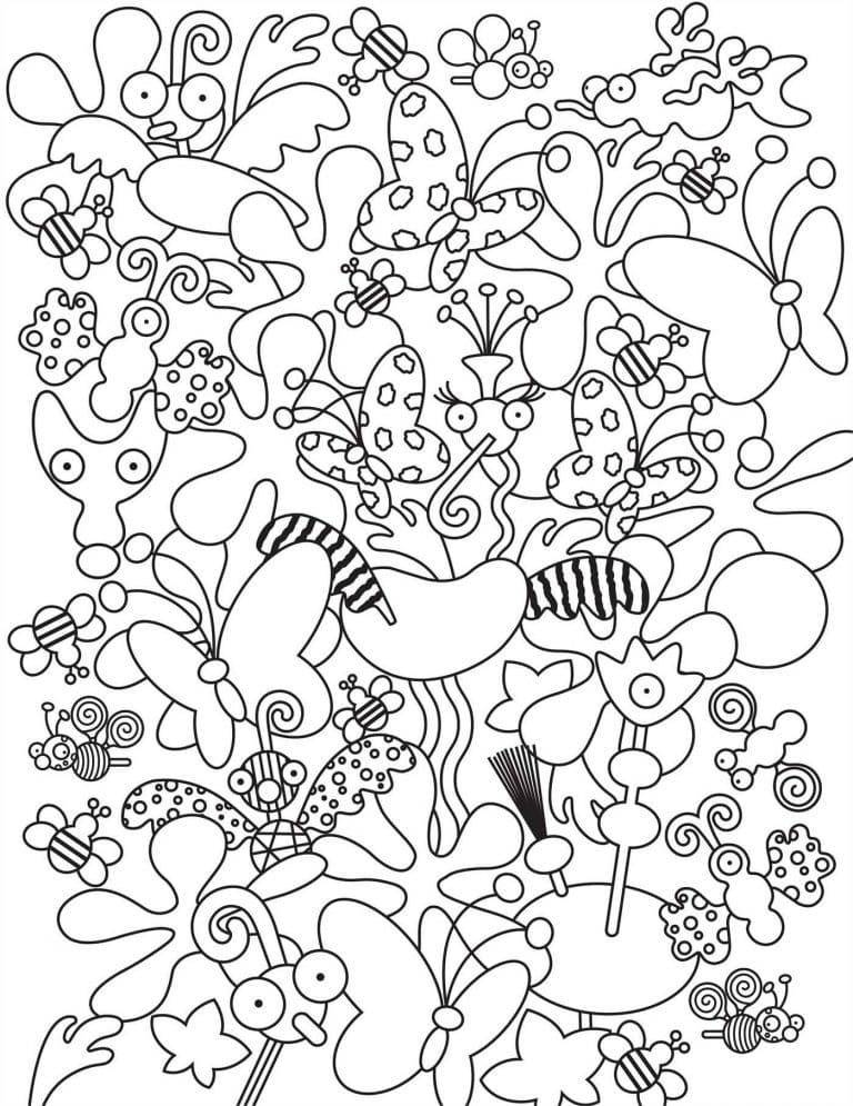 Doodle Art Insectes coloring page