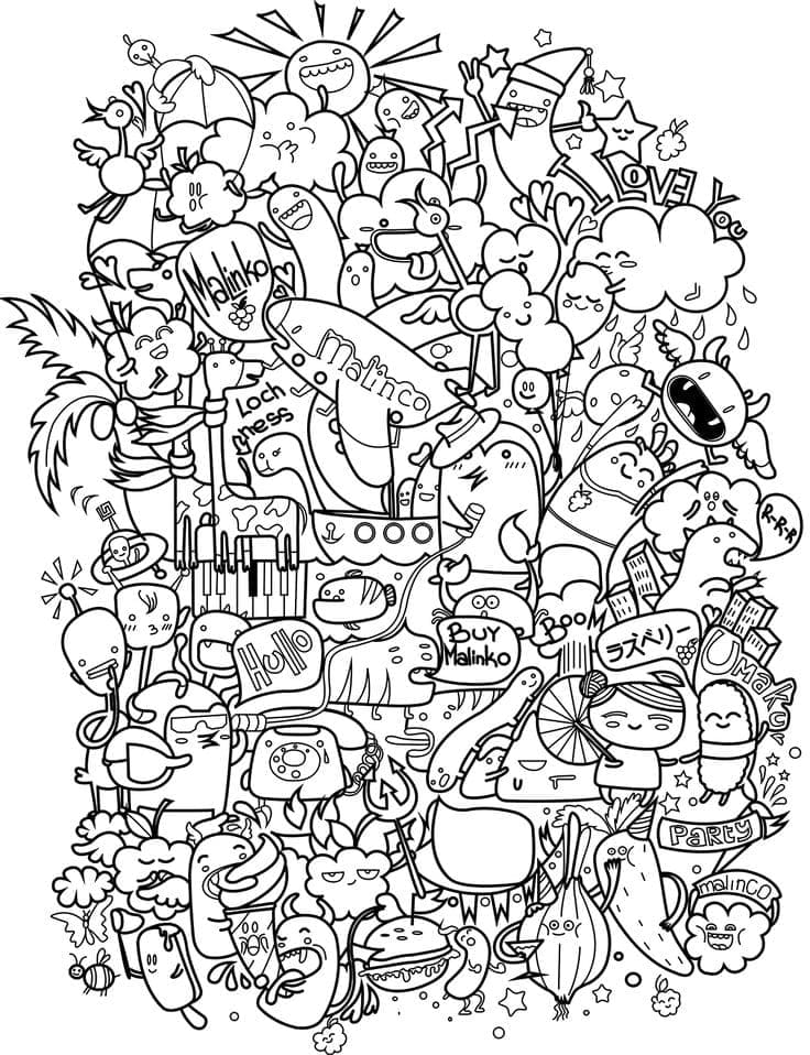 Doodle coloring page