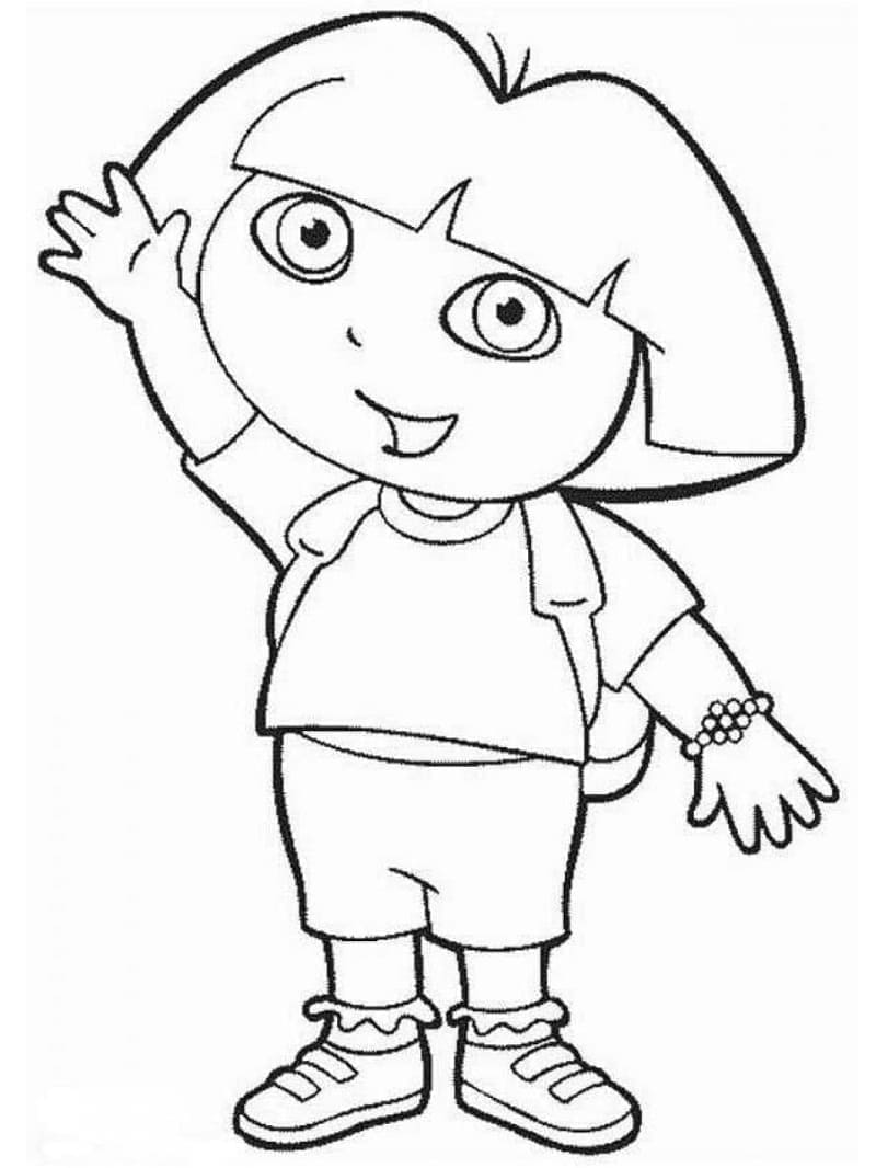 Dora Agite la Main coloring page