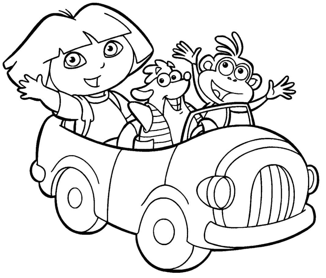Dora, Babouche et Tico coloring page