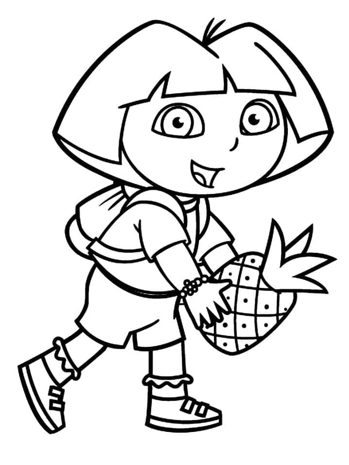 Dora et Ananas coloring page