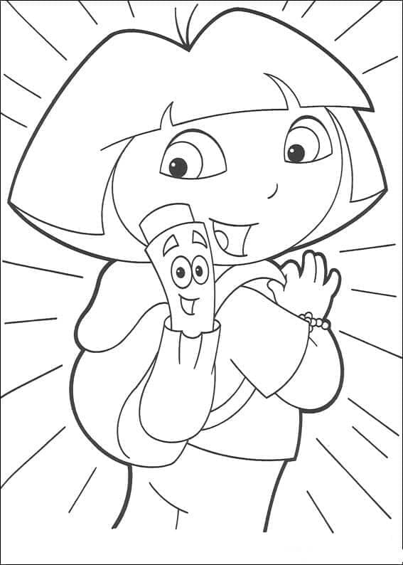 Dora et La Carte coloring page