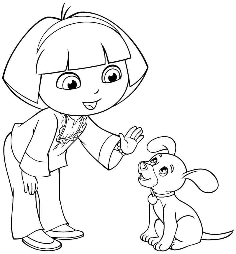Dora et Son Chiot coloring page