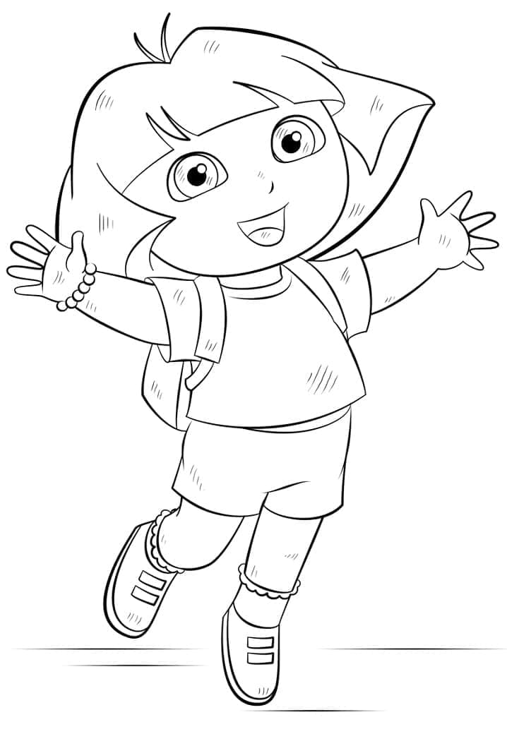 Dora Heureuse coloring page