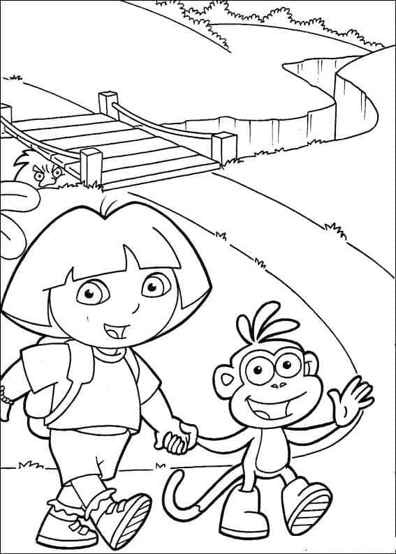 Coloriage Dora l'Exploratrice Pour Enfants
