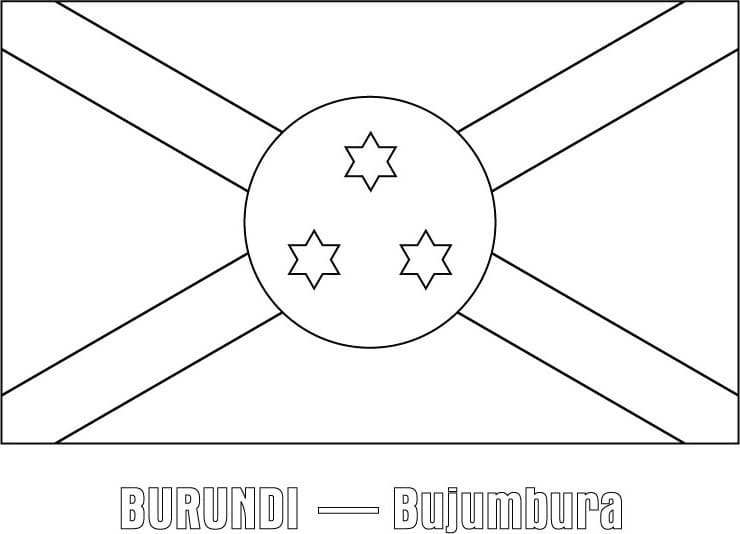 Drapeau du Burundi coloring page