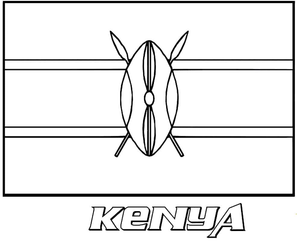 Drapeau du Kenya coloring page