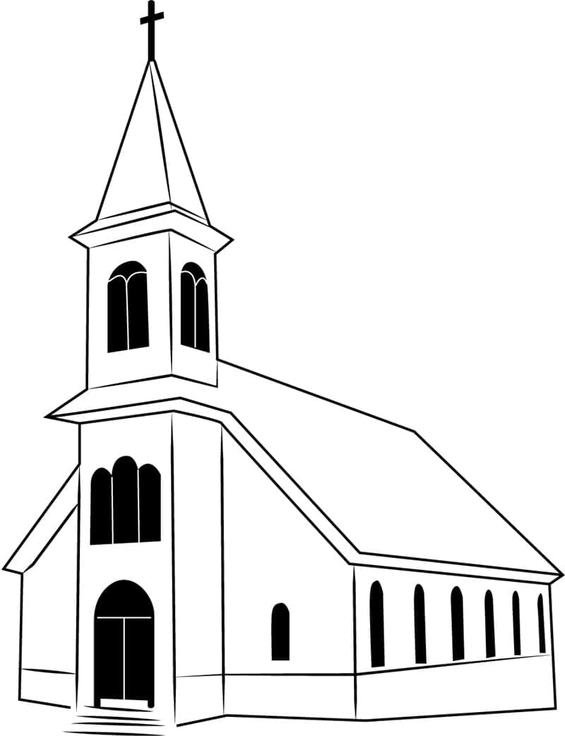 Coloriage Église 2