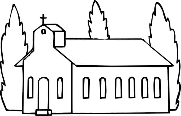 Coloriage Église 5