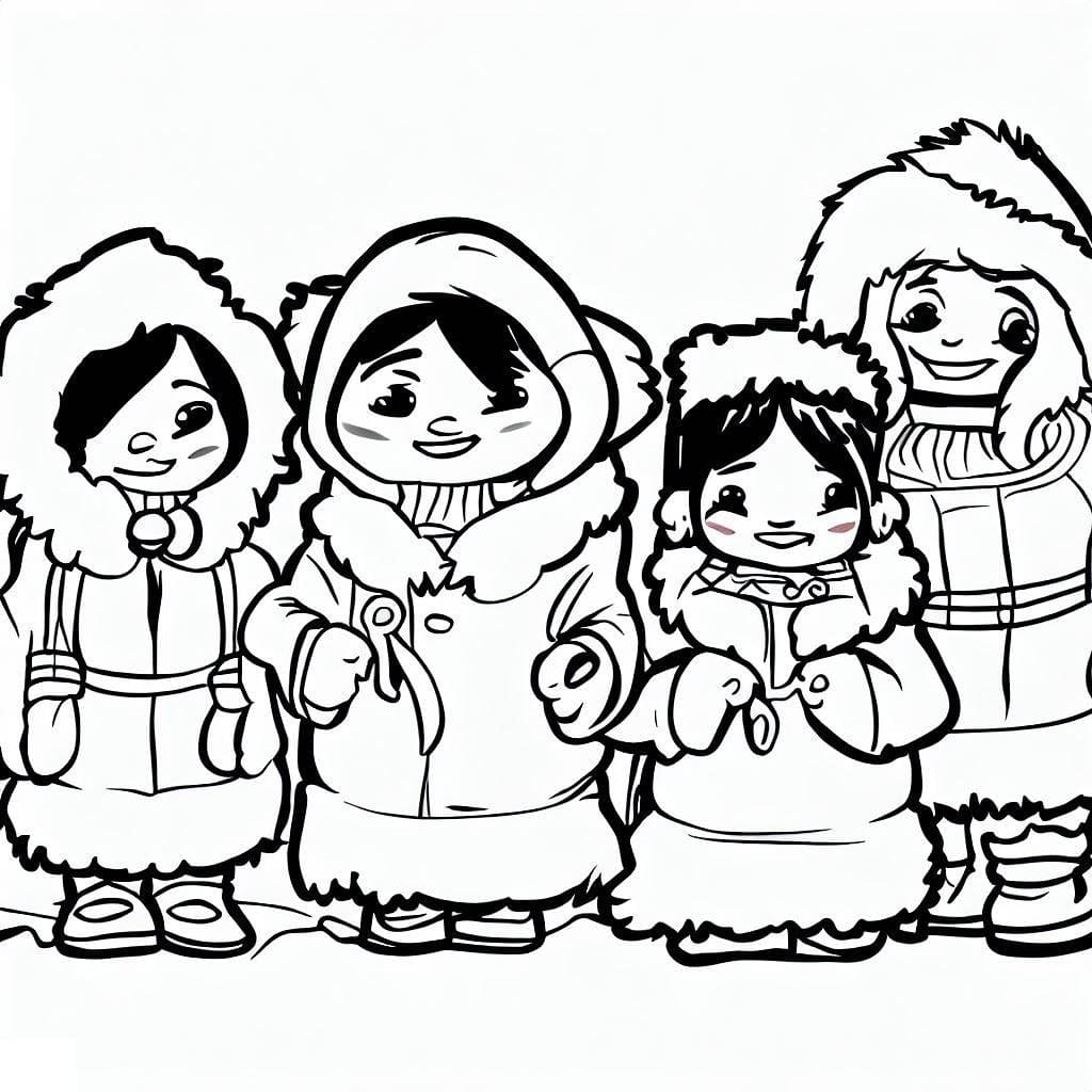 Enfants Esquimaux coloring page