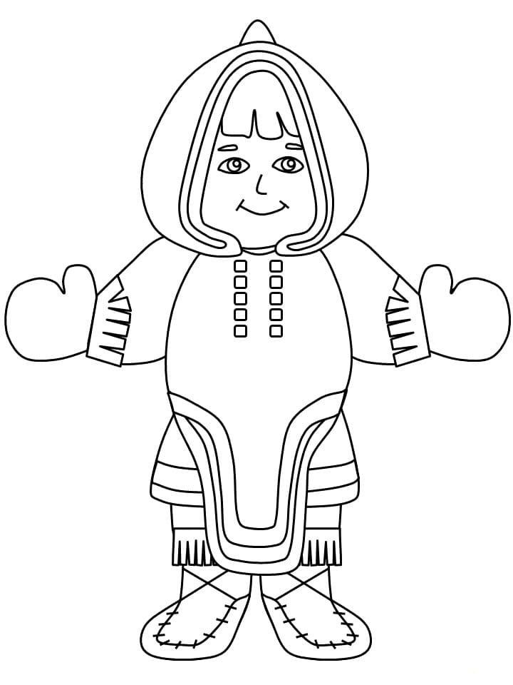 Esquimau Heureux coloring page