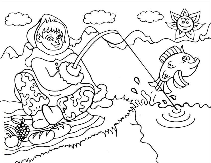 Esquimau Pêche coloring page
