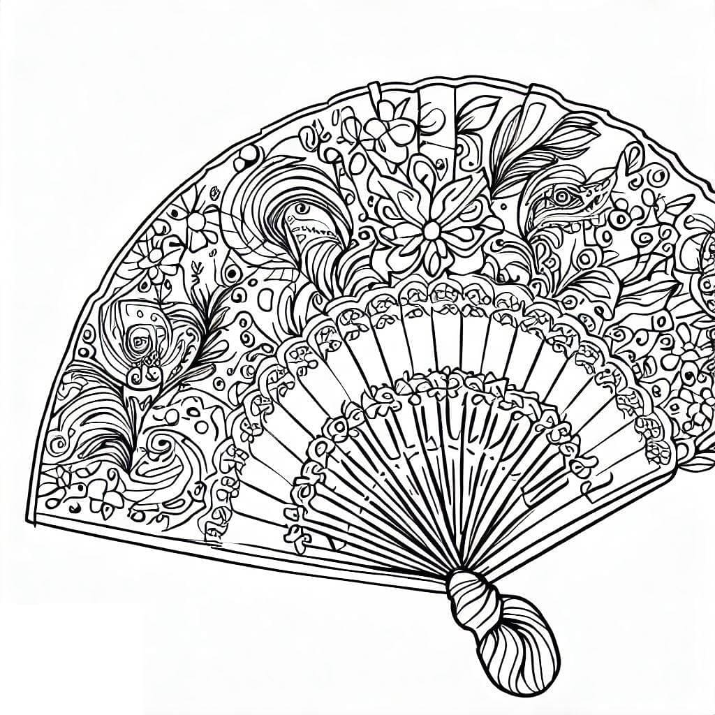 Éventail Chinois coloring page