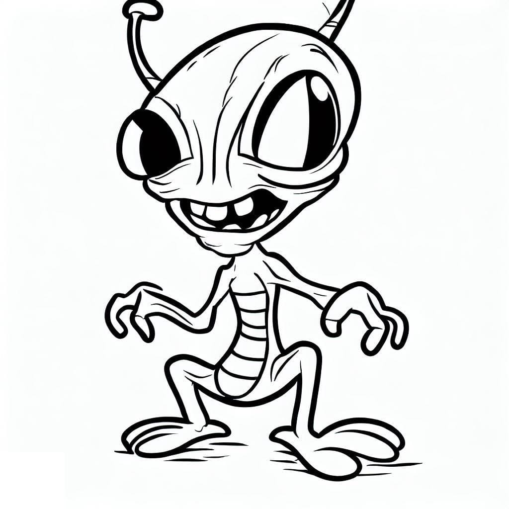 Coloriage Extraterrestre Laid
