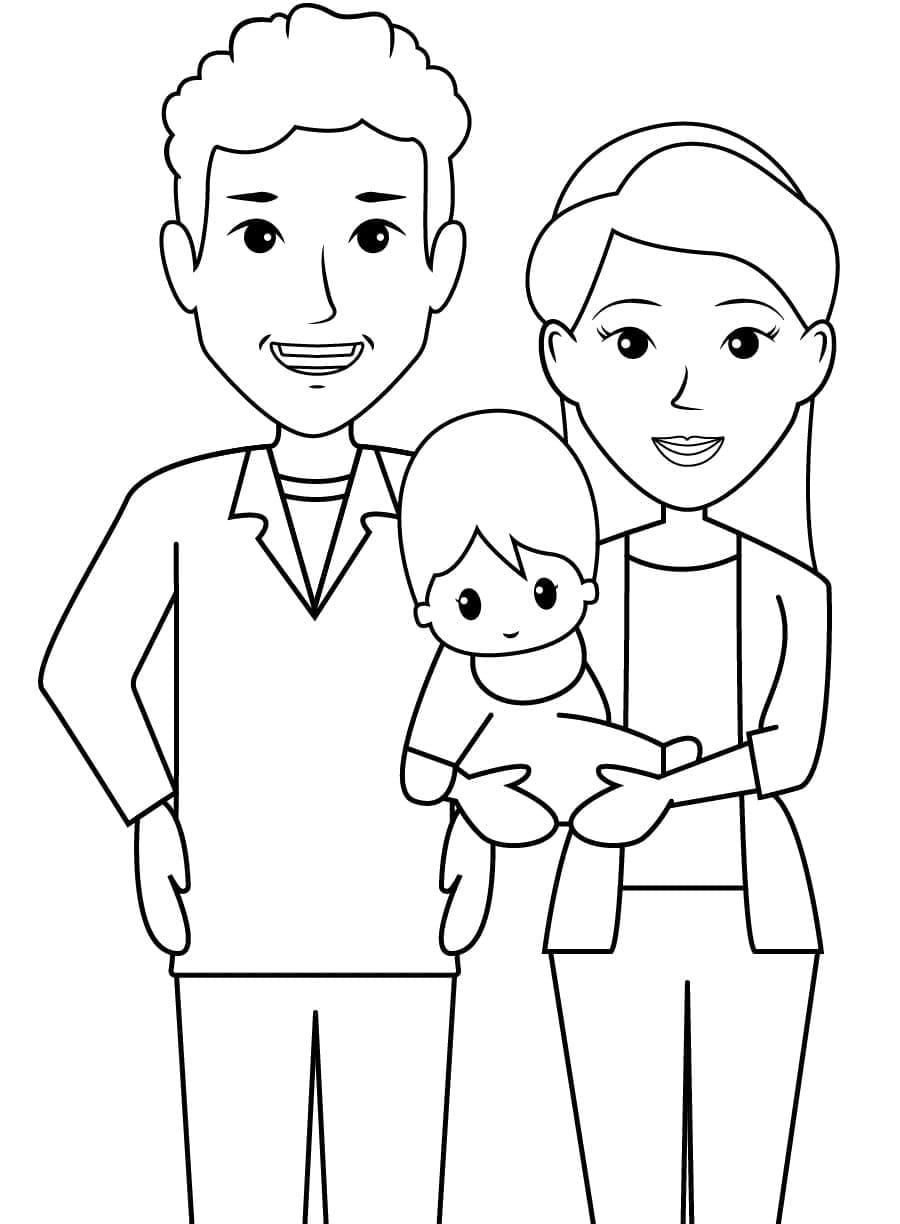 Famille 3 coloring page