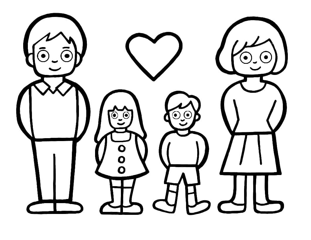 Famille 4 coloring page