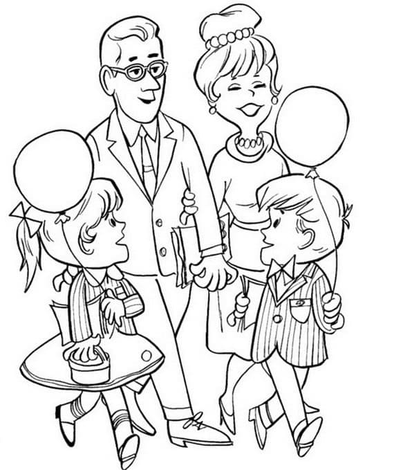 Famille 5 coloring page