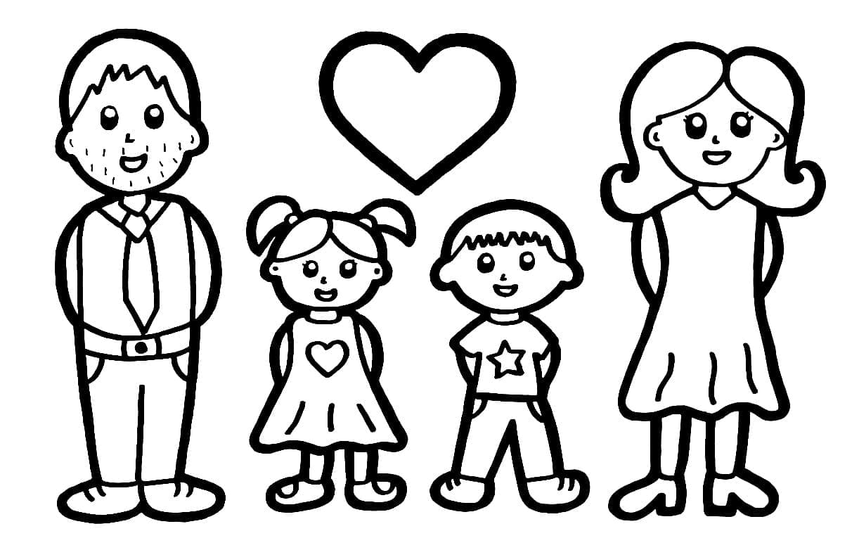 Famille 6 coloring page
